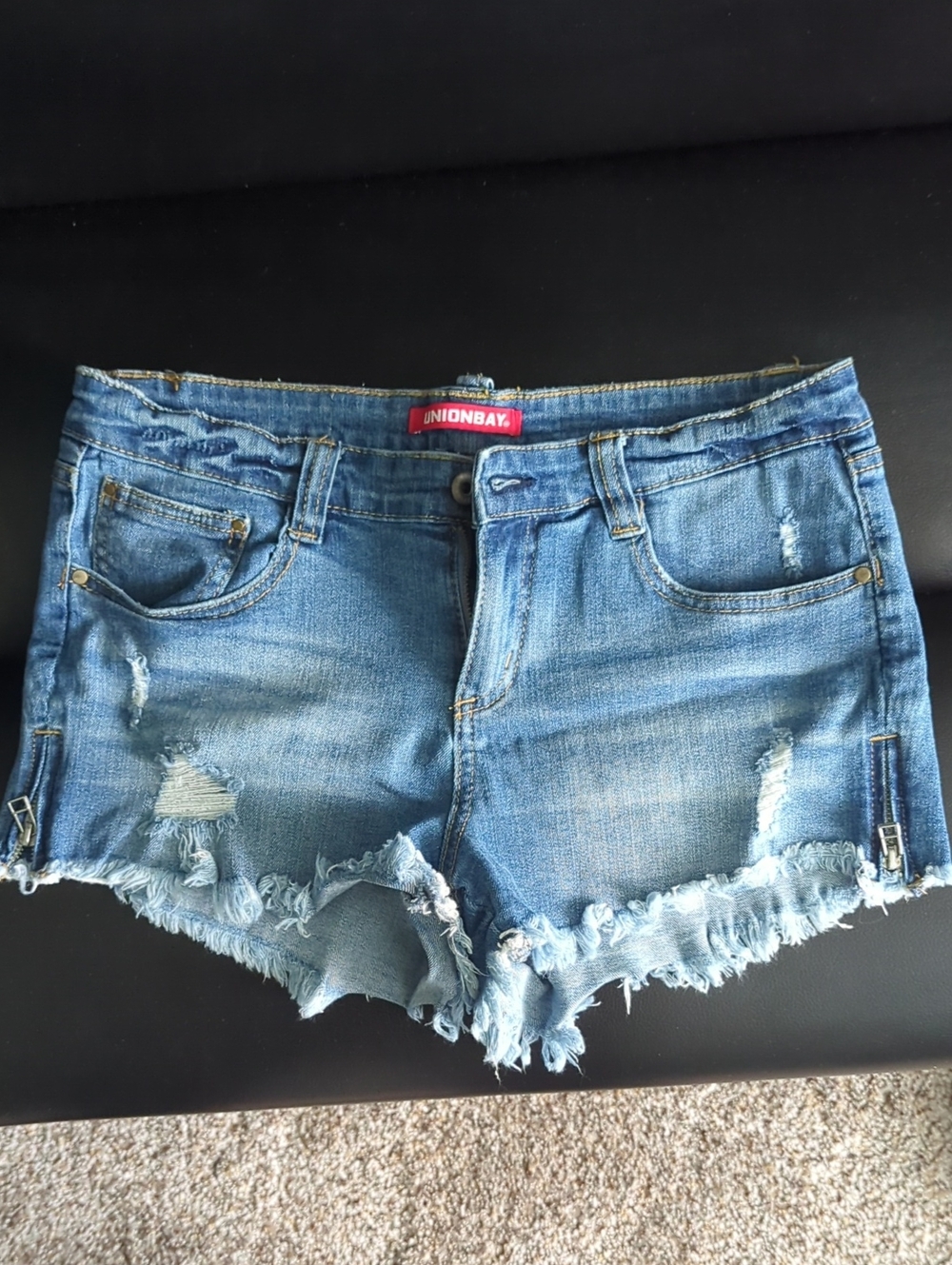 UNIONBAY Women's Light Blue Distressed Denim Cutoff Shorts